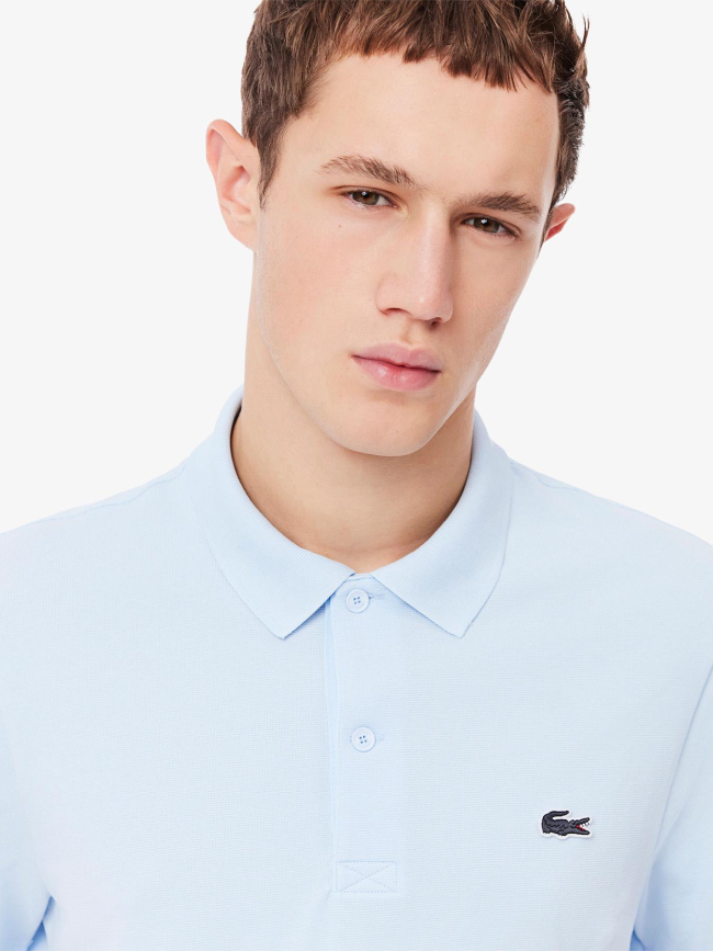 Polo regular fit en coton mélangé bleu ciel homme - Lacoste