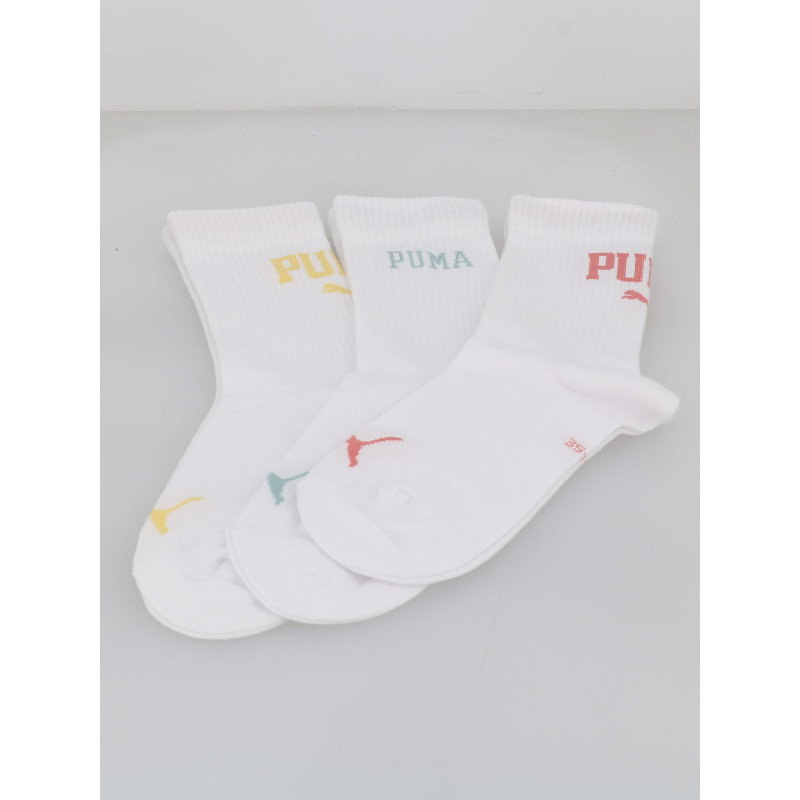 Pack 3 paires de chaussettes de sport crew blanc adulte - Puma