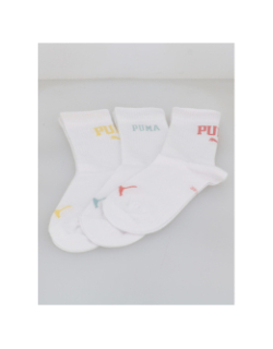 Pack 3 paires de chaussettes de sport crew blanc adulte - Puma