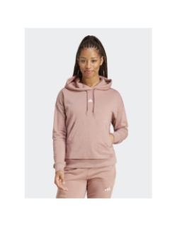 Sweat à capuche logo 3 bandes brodé rose femme - Adidas