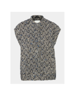 Veste sans manches ihfonavi wa bleu marine femme - Ichi