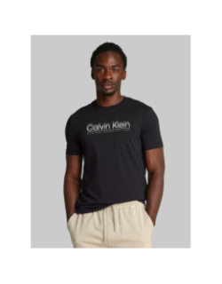 T-shirt à manches courtes double logo noir homme - Calvin Klein