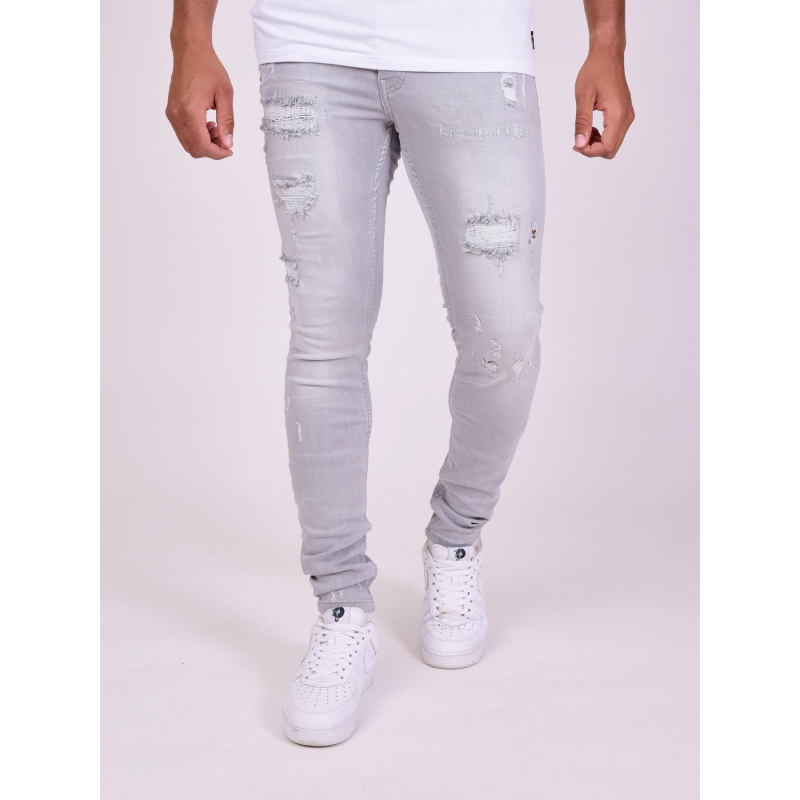 Jean skinny effet usé gris homme - Project X Paris