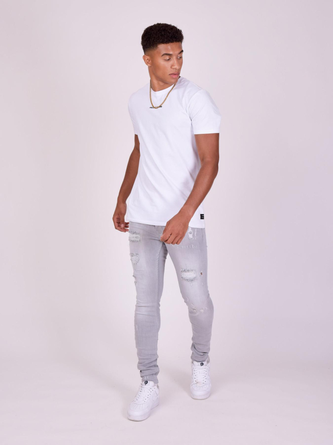 Jean skinny effet usé gris homme - Project X Paris