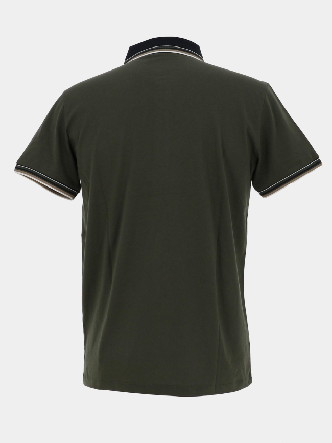 Polo à manches courtes gavroch kaki homme - Benson & Cherry