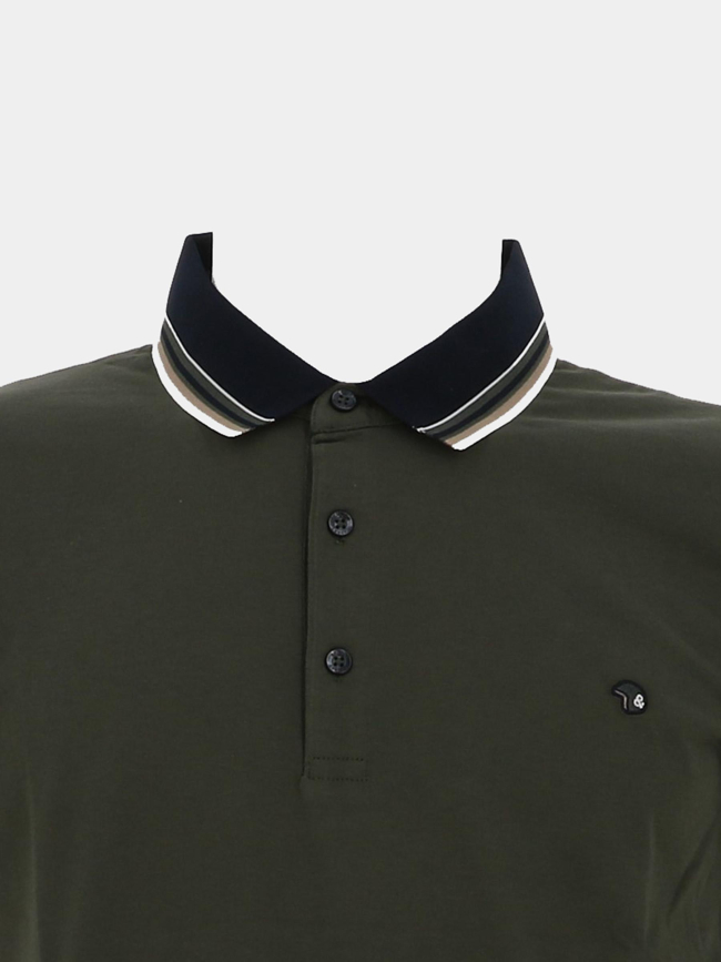 Polo à manches courtes gavroch kaki homme - Benson & Cherry