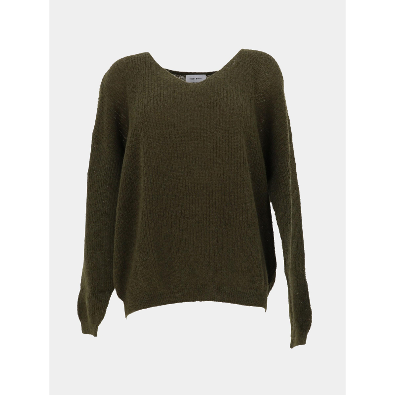 Pull à col v p-mag kaki femme - Teddy Smith