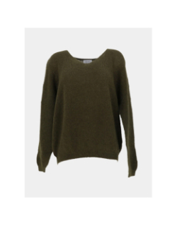 Pull à col v p-mag kaki femme - Teddy Smith