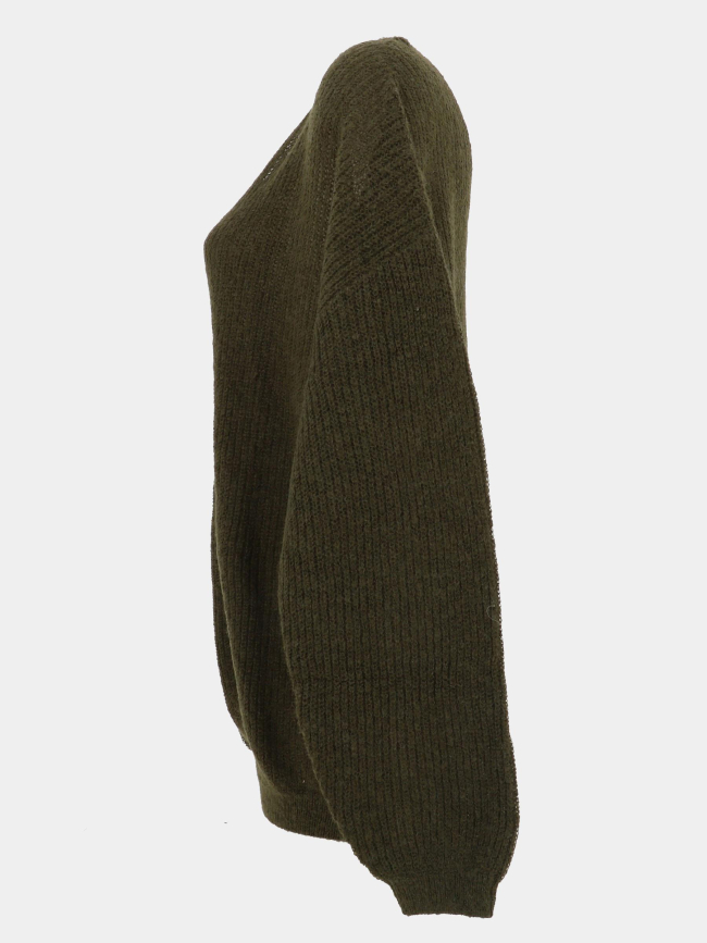 Pull à col v p-mag kaki femme - Teddy Smith