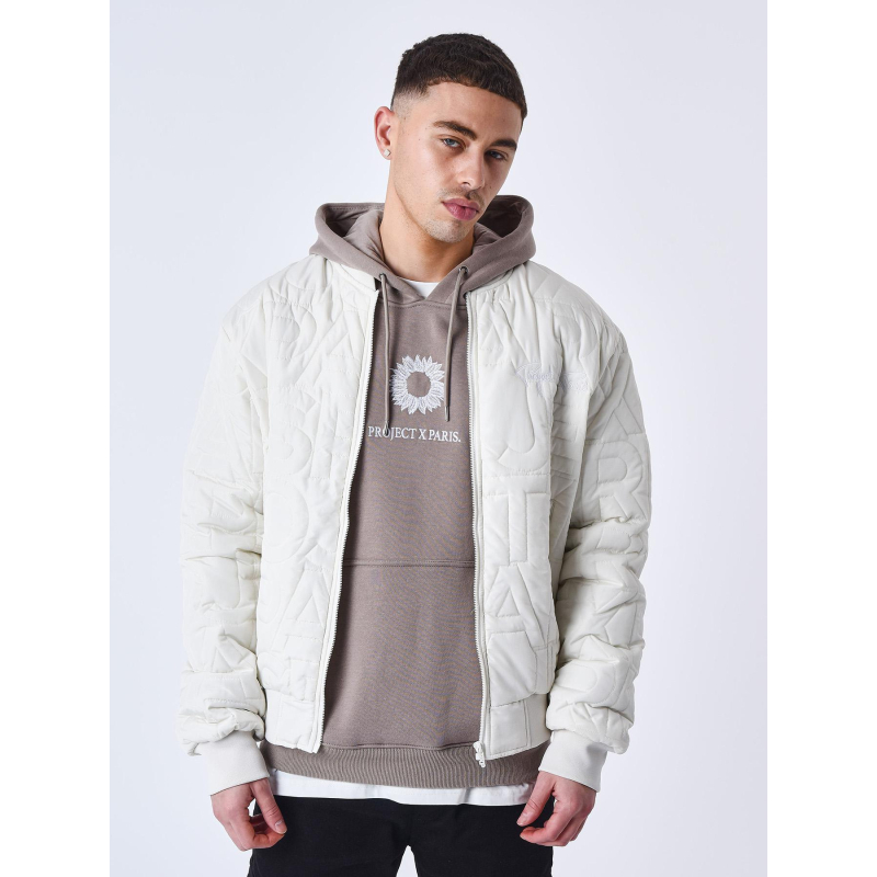 Veste teddy matelassée blanc homme - Project X Paris