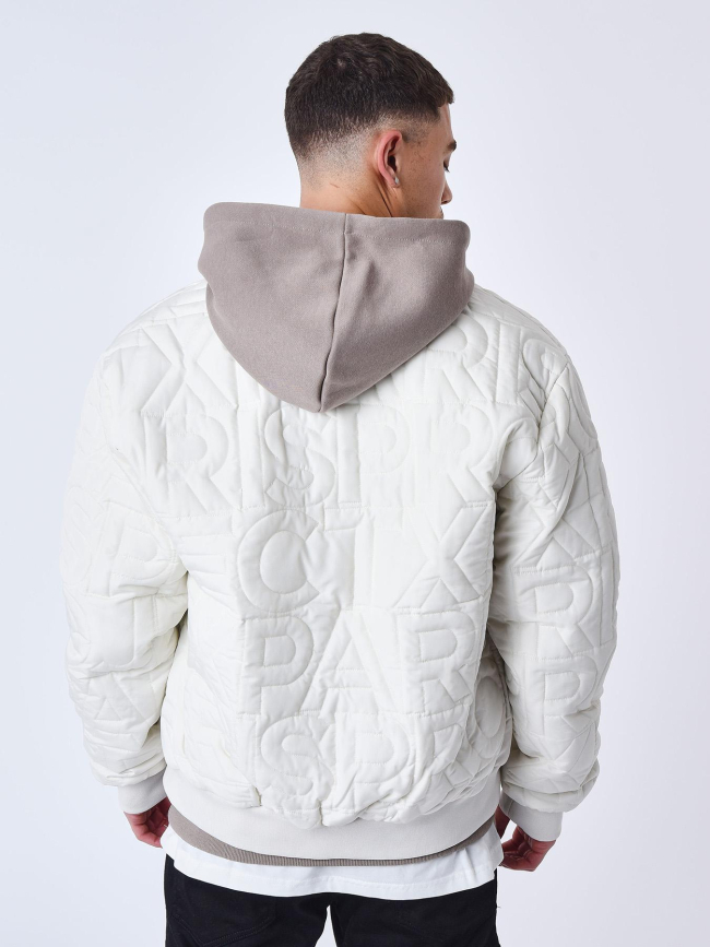 Veste teddy matelassée blanc homme - Project X Paris