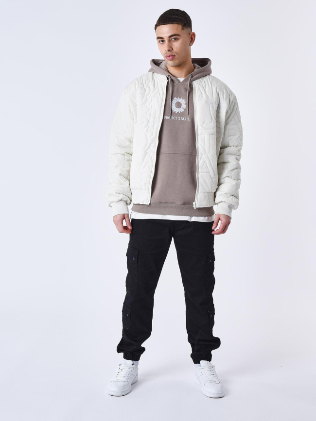 Veste teddy matelassée blanc homme - Project X Paris