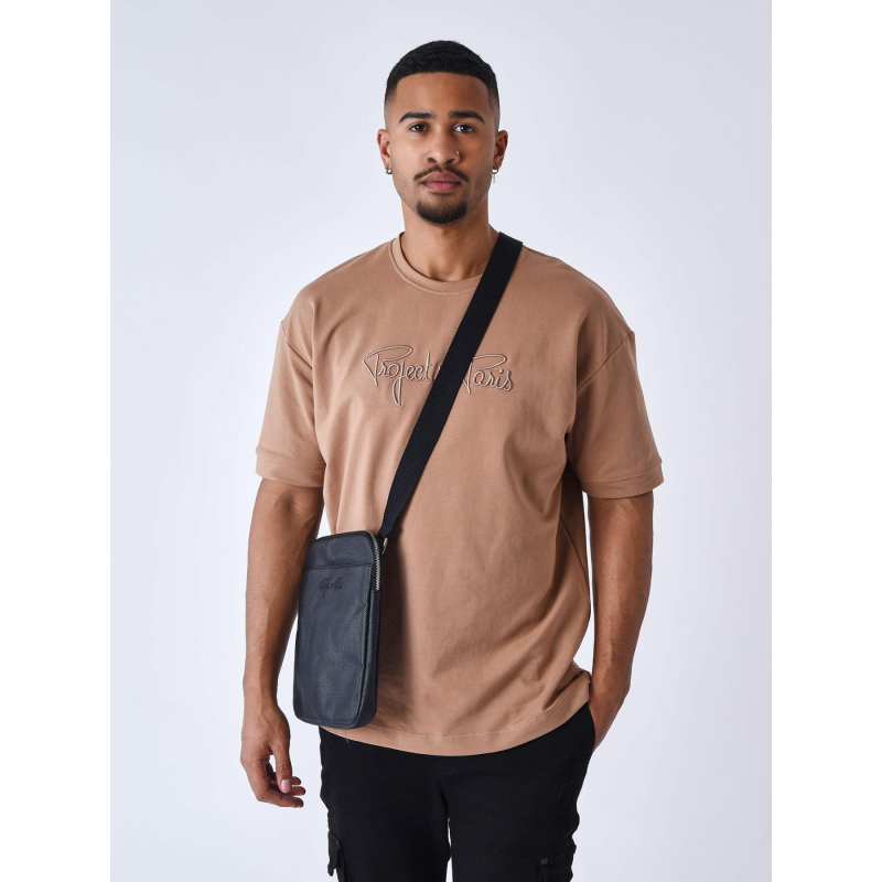 T-shirt uni logo marron homme - Project X Paris