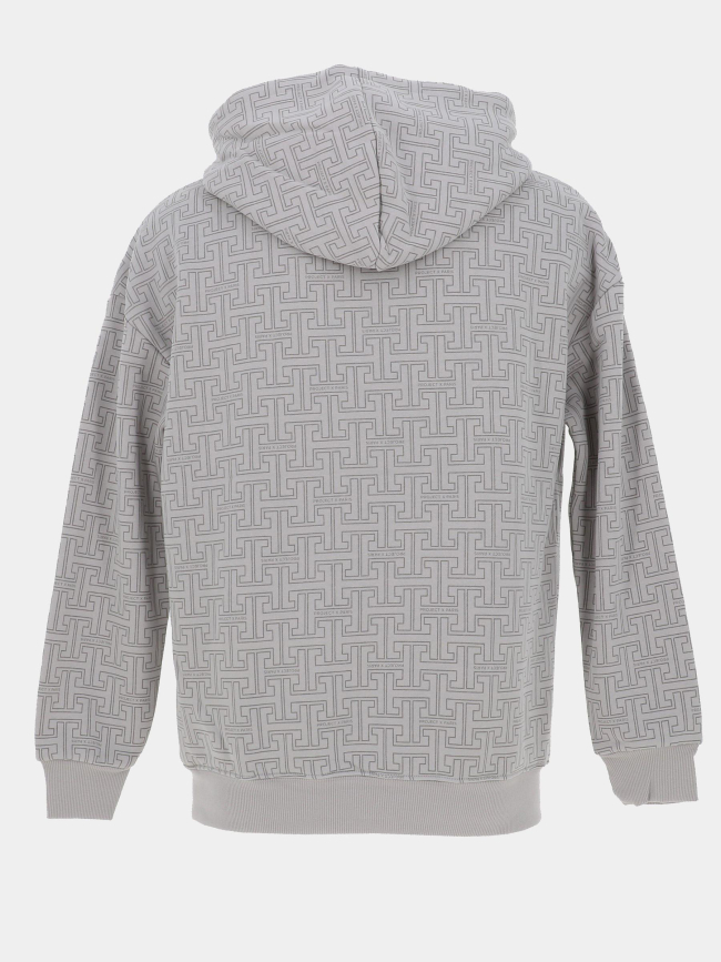 Sweat à capuche all over labyrinthe beige homme - Project X Paris