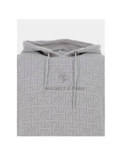 Sweat à capuche all over labyrinthe beige homme - Project X Paris