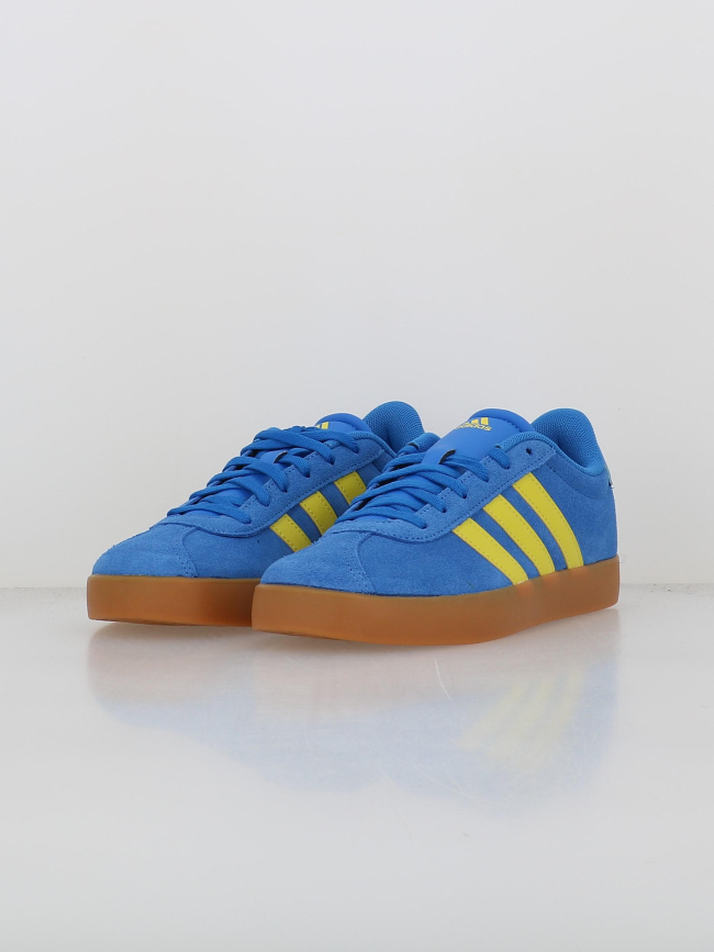 Baskets vl court 3.0 k bleu jaune enfant - Adidas