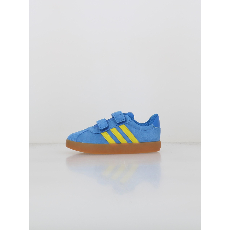 Baskets à scratch vl court 3.0 cf bleu jaune enfant - Adidas
