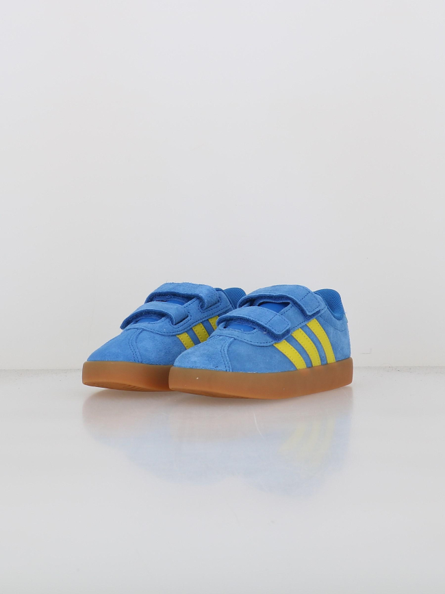 Baskets à scratch vl court 3.0 cf bleu jaune enfant - Adidas