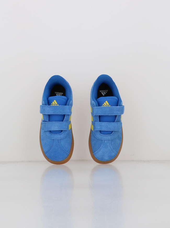 Baskets à scratch vl court 3.0 cf bleu jaune enfant - Adidas