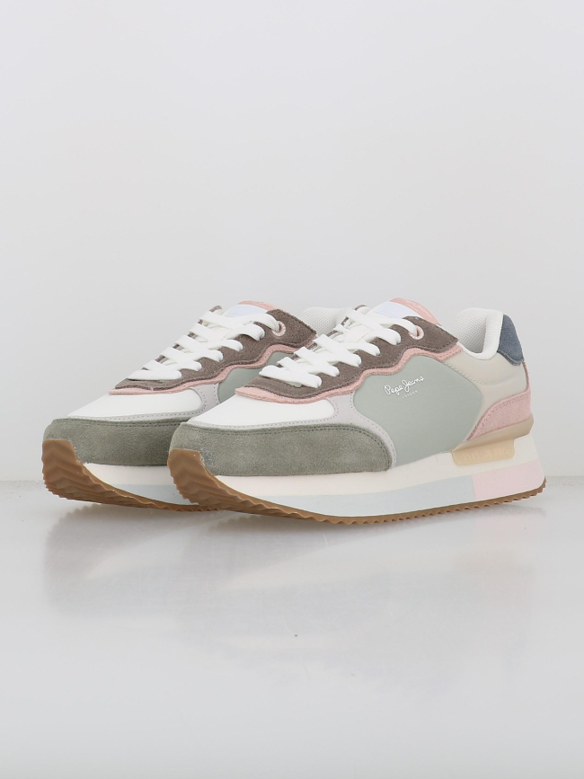 Baskets rusper class bleu kaki rose femme - Pepe Jeans