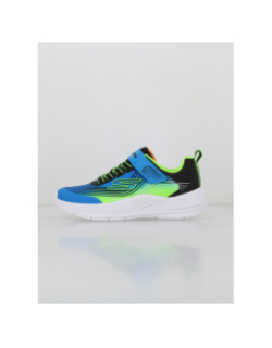 Baskets à scratch microspec advance bleu vert enfant - Skechers