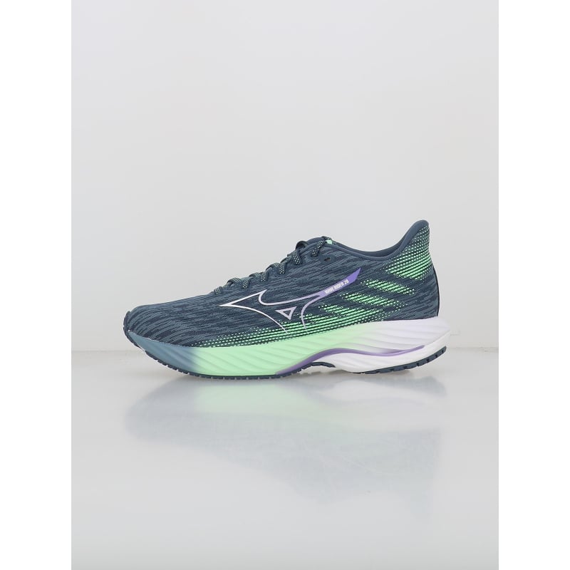 Chaussures de running wave rider 28 bleu vert femme - Mizuno