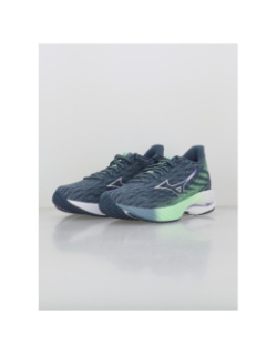 Chaussures de running wave rider 28 bleu vert femme - Mizuno
