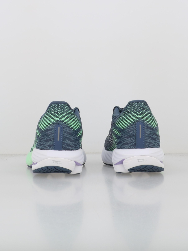 Chaussures de running wave rider 28 bleu vert femme - Mizuno