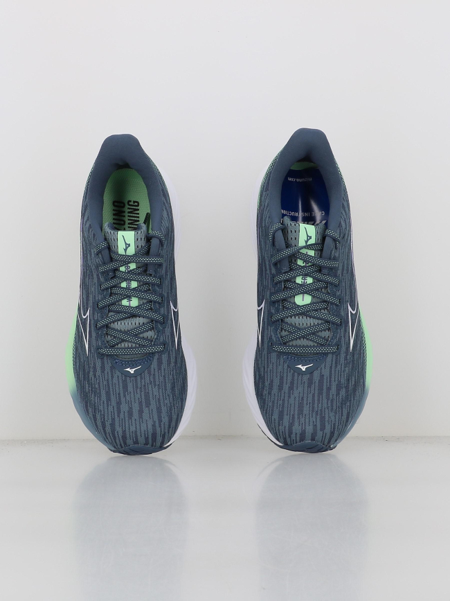 Chaussures de running wave rider 28 bleu vert femme - Mizuno