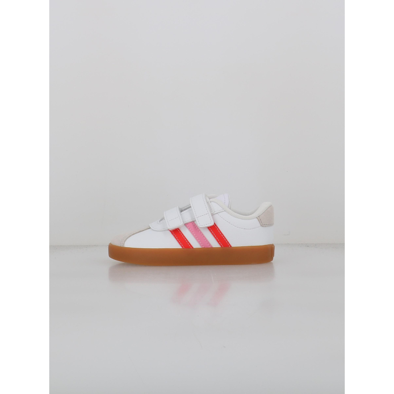 Baskets à scratch vl court 3.0 cf blanc rose enfant - Adidas