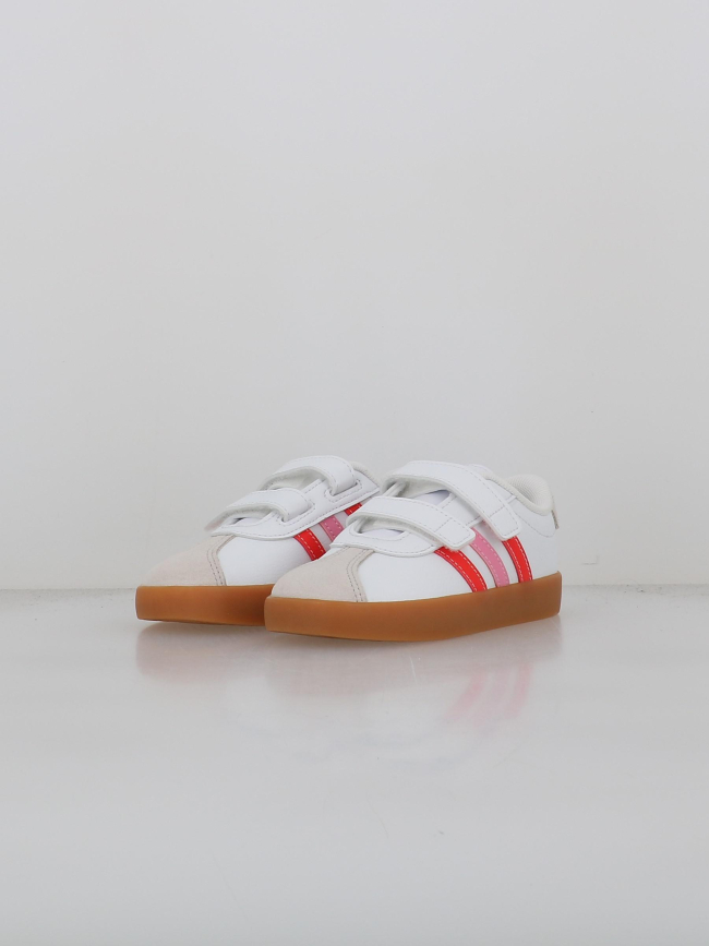 Baskets à scratch vl court 3.0 cf blanc rose enfant - Adidas