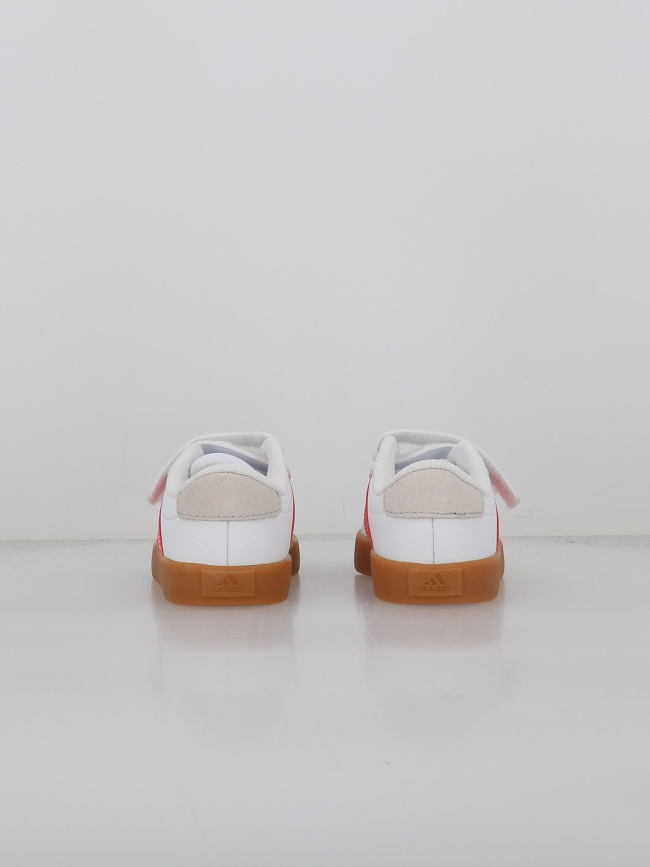Baskets à scratch vl court 3.0 cf blanc rose enfant - Adidas