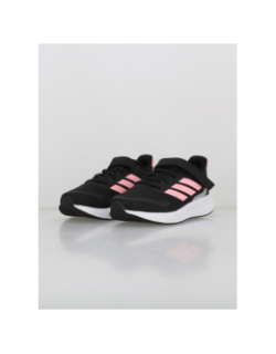 Baskets à scratch runfalcon 5 noir rose enfant - Adidas