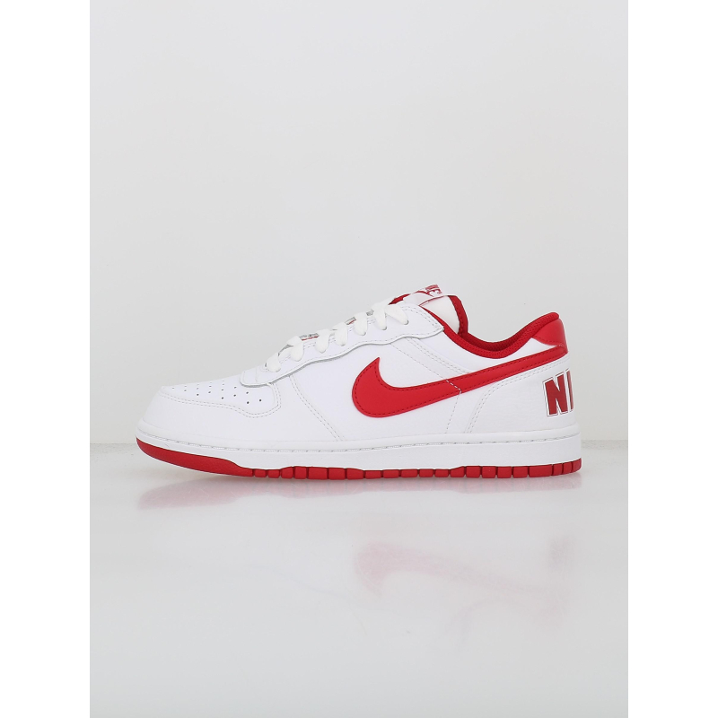 Baskets en cuir big low blanc rouge homme - Nike