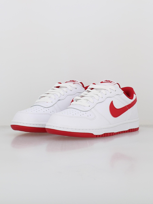 Baskets en cuir big low blanc rouge homme - Nike