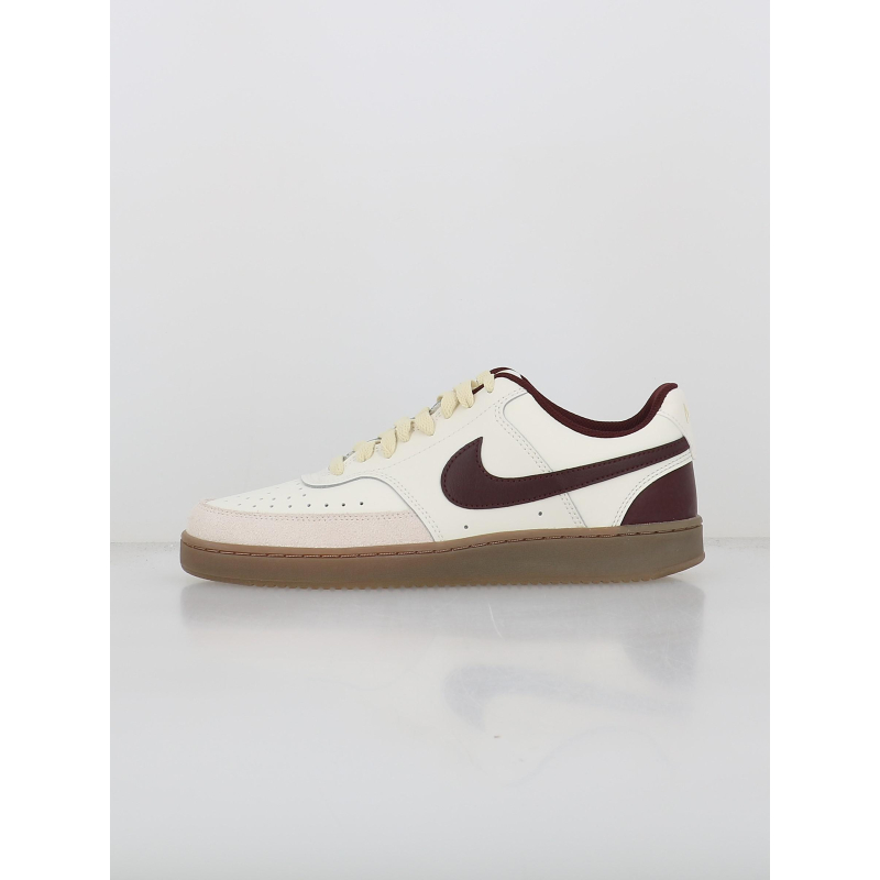 Baskets court vision écru blanc bordeaux homme - Nike