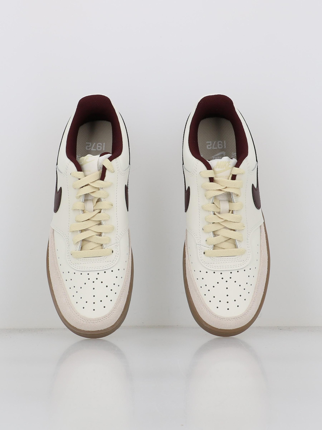Baskets court vision écru blanc bordeaux homme - Nike