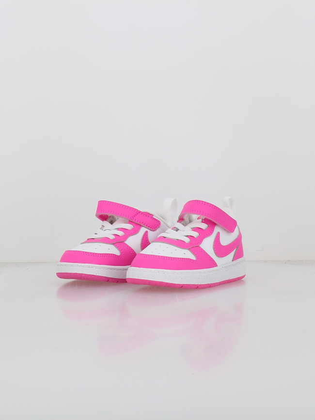 Baskets à scratch court borough td rose blanc enfant - Nike