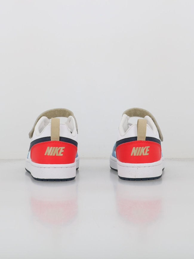 Baskets à scratch court borough td blanc beige bleu enfant - Nike