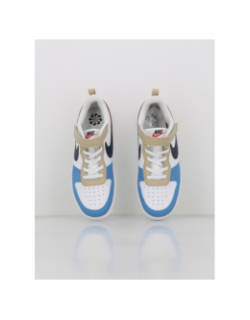 Baskets à scratch court borough td blanc beige bleu enfant - Nike
