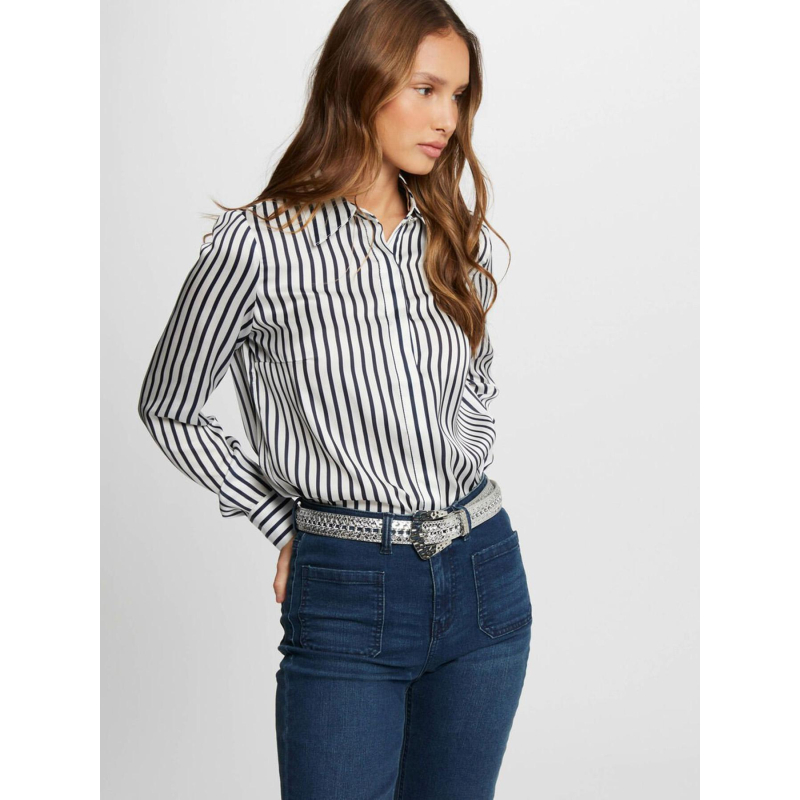 Chemisier marinière chichi blanc bleu femme - Morgan