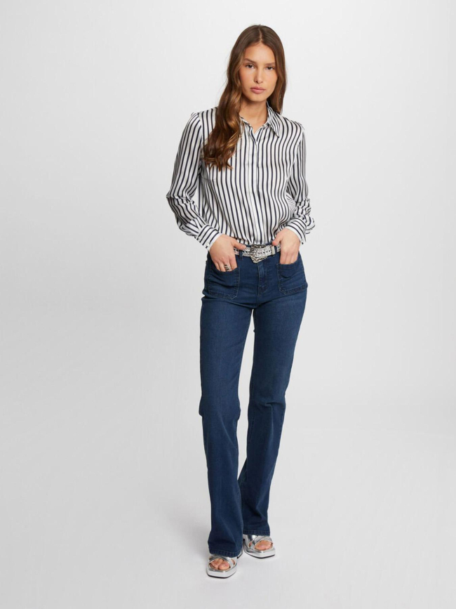 Chemisier marinière chichi blanc bleu femme - Morgan