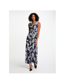Robe longue flori bleu marine femme - Morgan