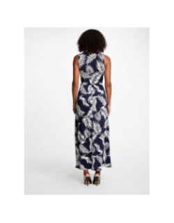 Robe longue flori bleu marine femme - Morgan