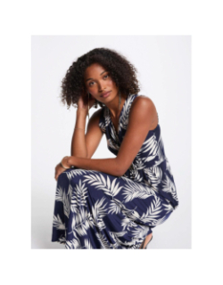 Robe longue flori bleu marine femme - Morgan