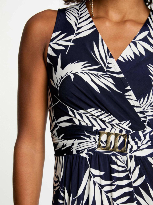 Robe longue flori bleu marine femme - Morgan