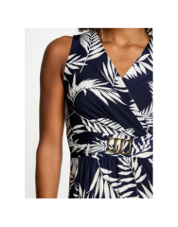 Robe longue flori bleu marine femme - Morgan