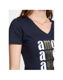 T-shirt à manches courtes damour bleu marine femme - Morgan