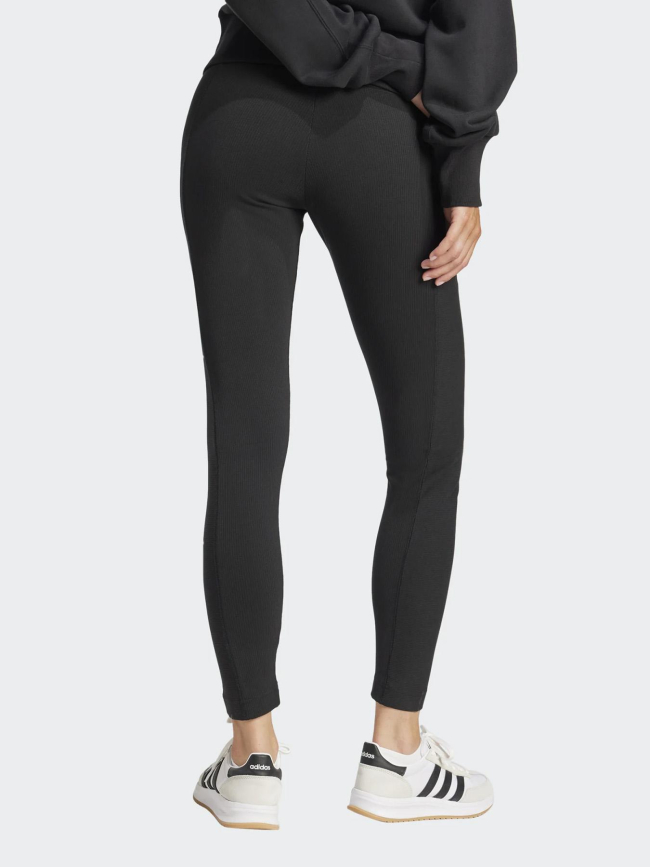 Legging de sport taille haute côtelé noir femme - Adidas