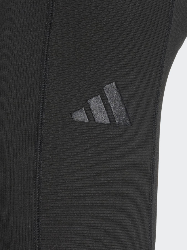 Legging de sport taille haute côtelé noir femme - Adidas